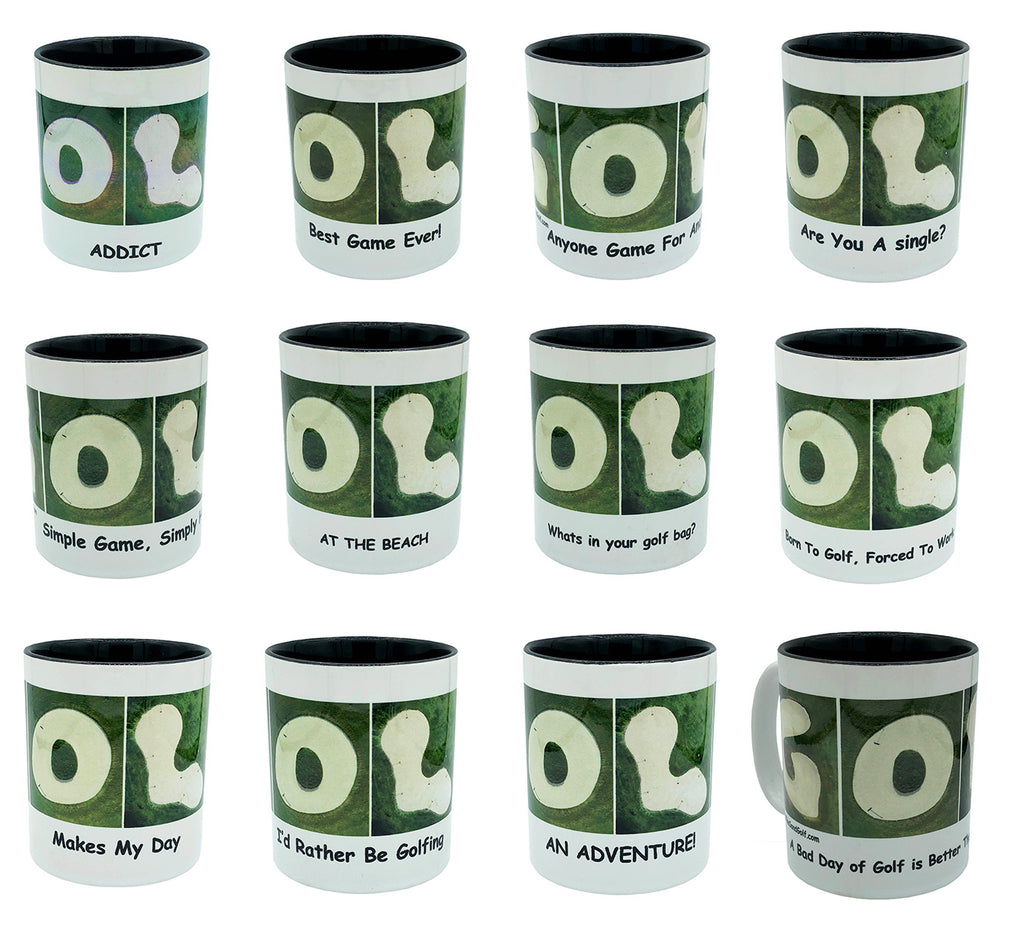 Set of 12 GOLF Mug Sayings