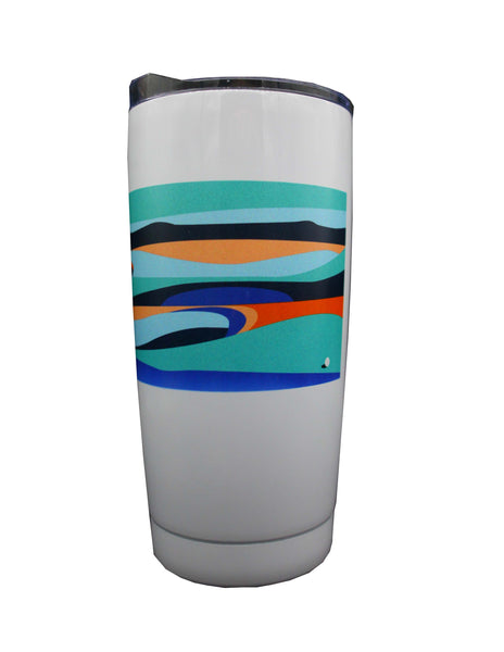 The Open Elements 20oz Aqua/White Tumbler