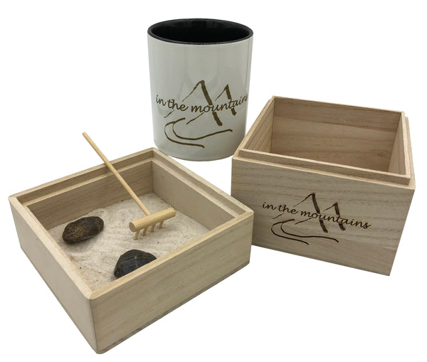 In The Mountains Zen Garden with Mug