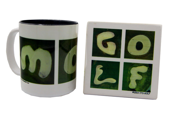 MOM & DAD Golf Mug + 2 Golf Coasters
