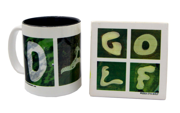 MOM & DAD Golf Mug + 2 Golf Coasters