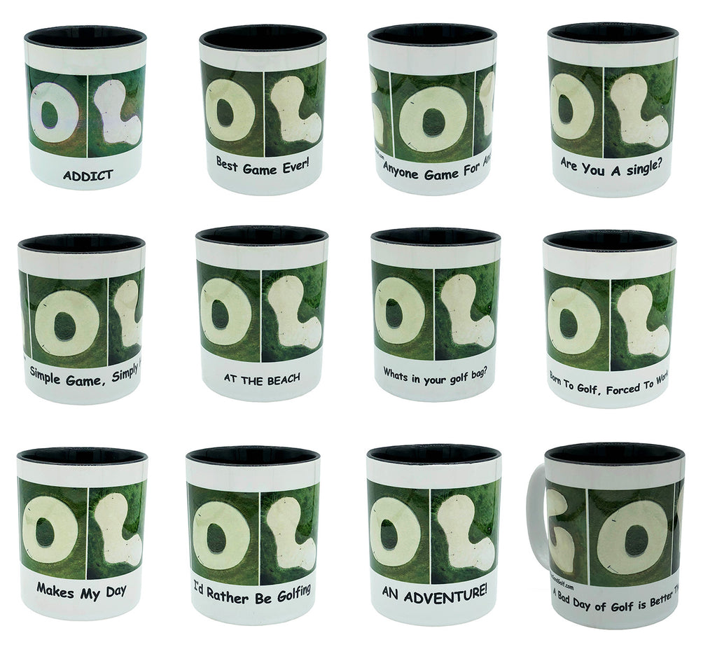 Set of 12 GOLF Mug Sayings