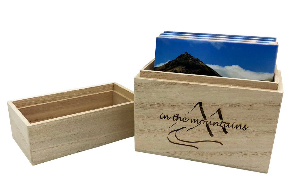 Sandstone Mountain Coaster Set in Wood Box