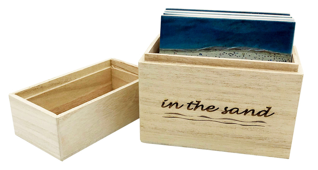 Sandstone Beach Coaster Set in Wood Box