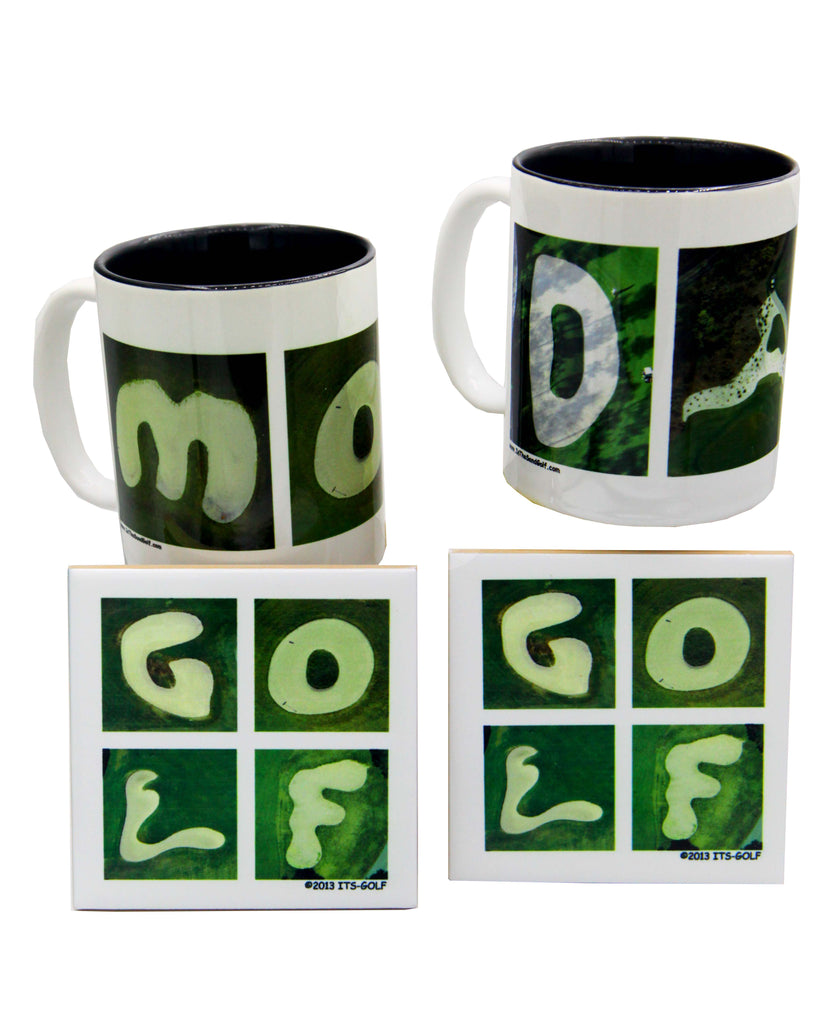 MOM & DAD Golf Mug + 2 Golf Coasters