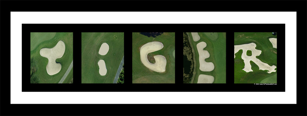 5 Letter Name Personalized Golf Print Framed